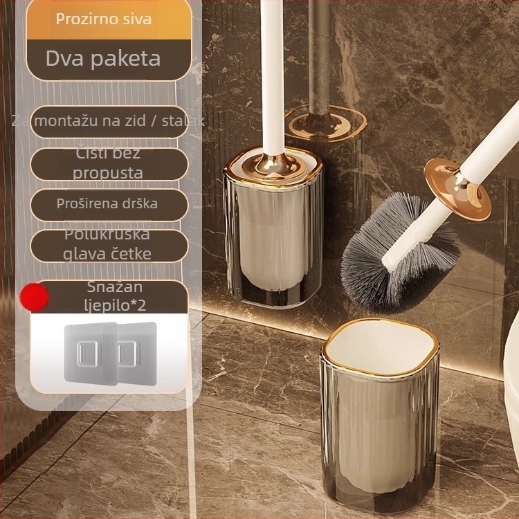 Četka za WC sa zidnim montažom, dugačak držač, plastična, težina 0,39 kg, 1 komad