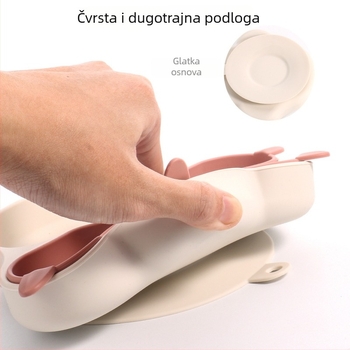 Dječji silikon posuđa set s posudom s usisnom u obliku mačje šape, odvojiv, 1 kom; Materijal: silikon; Dob: nad 3 mjeseca; Kutija za mlijeko s četiri odjeljka; Stil: svjež i sladak