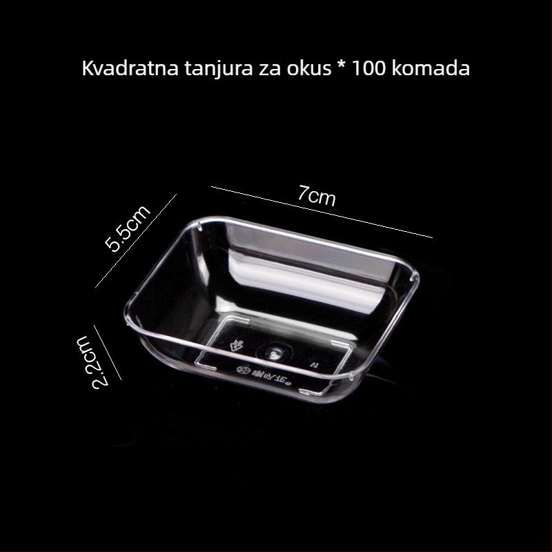 Jednokratna plastična zdjela za desert i juhu, okrugla, kapacitet 300–400 ml, prozirna, moderni minimalistički dizajn