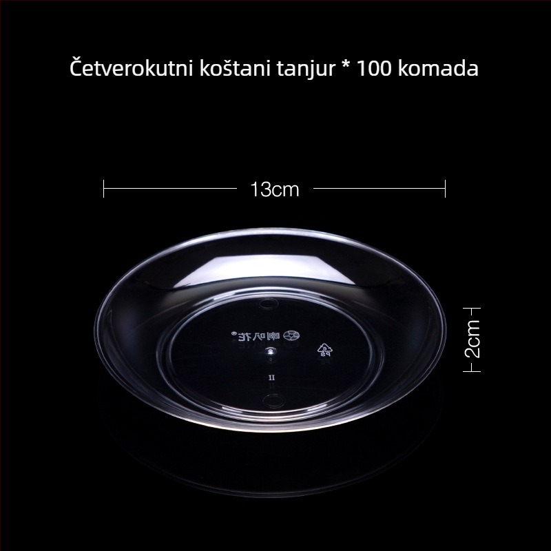 Jednokratna plastična zdjela za desert i juhu, okrugla, kapacitet 300–400 ml, prozirna, moderni minimalistički dizajn