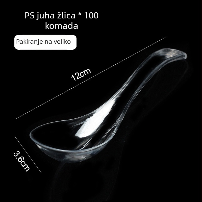 Jednokratna plastična zdjela za desert i juhu, okrugla, kapacitet 300–400 ml, prozirna, moderni minimalistički dizajn