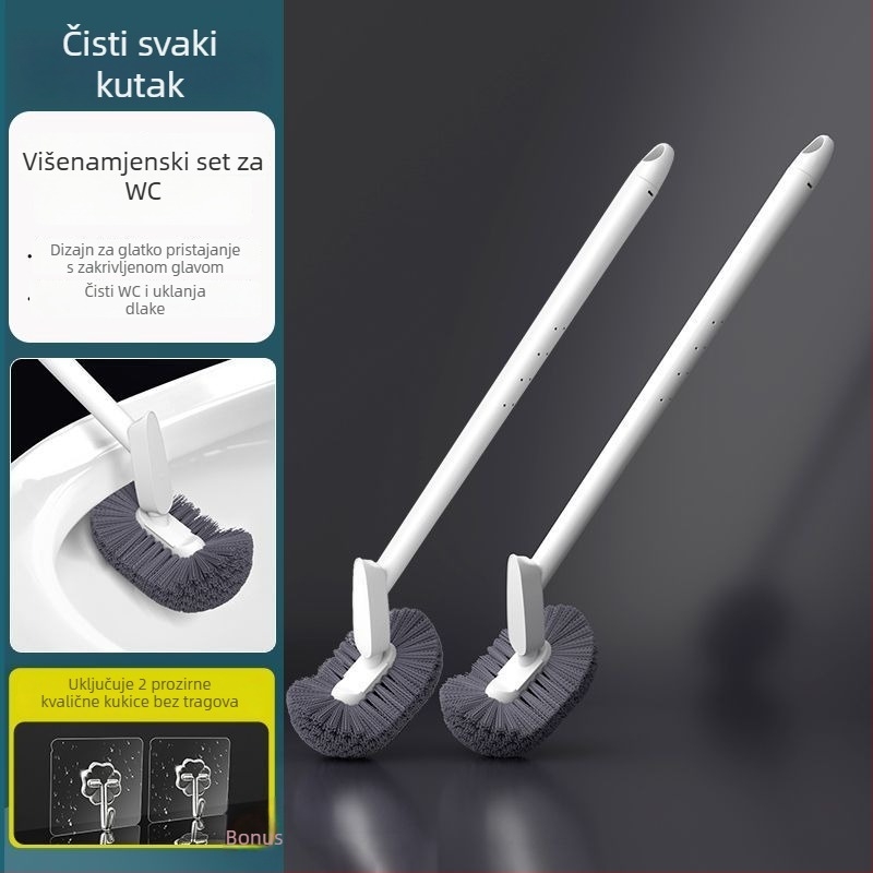 Plastični set četkice za WC s zakrivljenom glavom, kupaonica – Brend: Unique