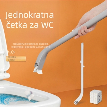 Jednokratni zidni set četke za WC s rastvorljivim zamjenskim glavama, od plastike