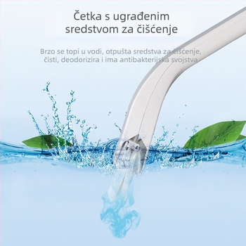 Jednokratni zidni set četke za WC s rastvorljivim zamjenskim glavama, od plastike