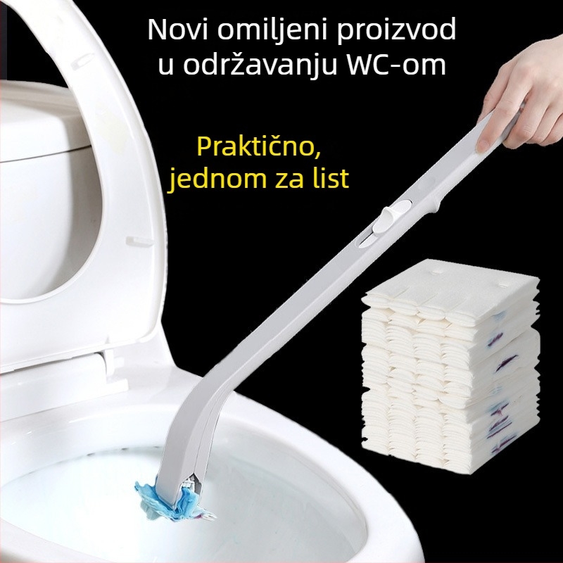 Jednokratni zidni set četke za WC s rastvorljivim zamjenskim glavama, od plastike
