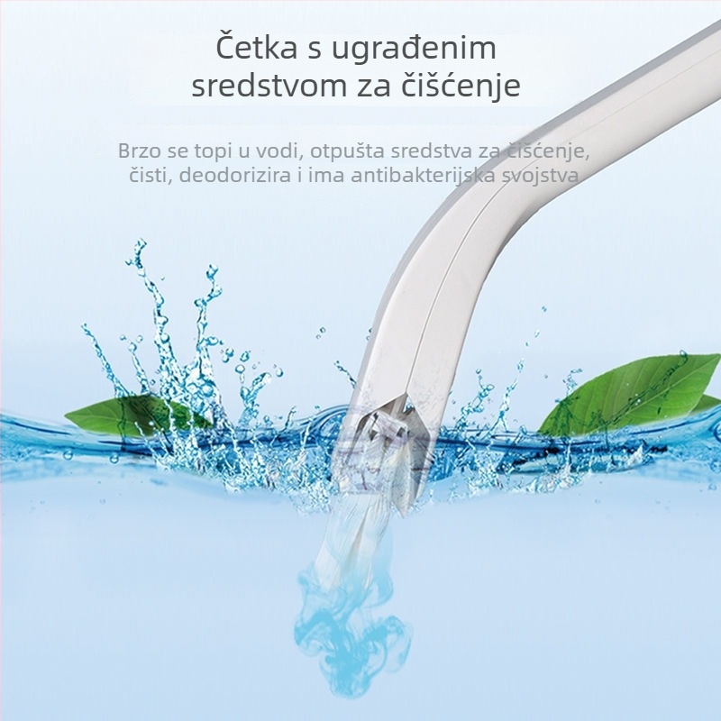 Jednokratni zidni set četke za WC s rastvorljivim zamjenskim glavama, od plastike
