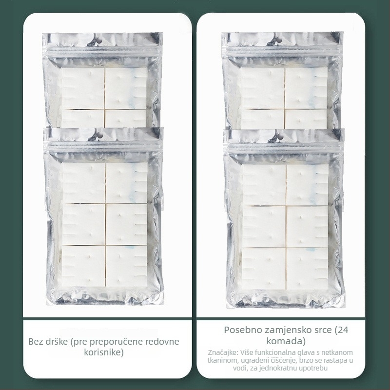 Jednokratni zidni set četke za WC s rastvorljivim zamjenskim glavama, od plastike