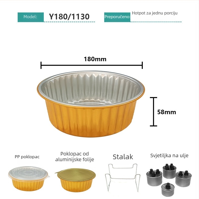 Ogromna kutija za hranu od aluminijske folije, mikrovalno sigurna, pogodna za dostavu i za hot pot