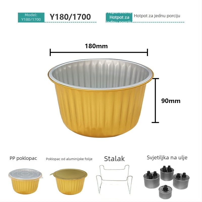 Ogromna kutija za hranu od aluminijske folije, mikrovalno sigurna, pogodna za dostavu i za hot pot