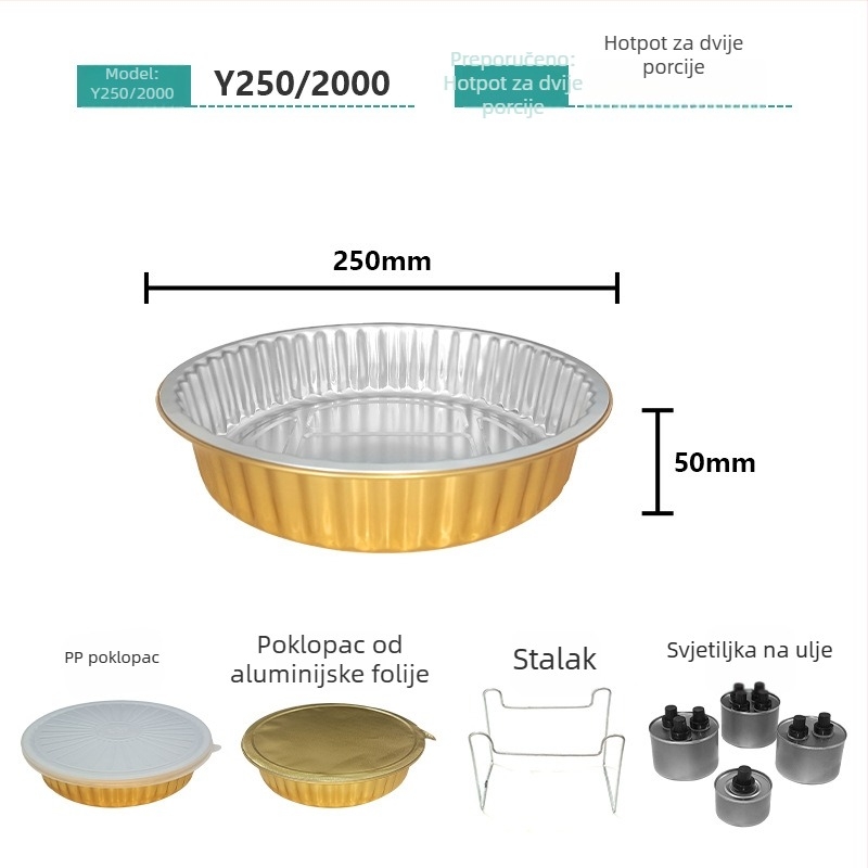 Ogromna kutija za hranu od aluminijske folije, mikrovalno sigurna, pogodna za dostavu i za hot pot