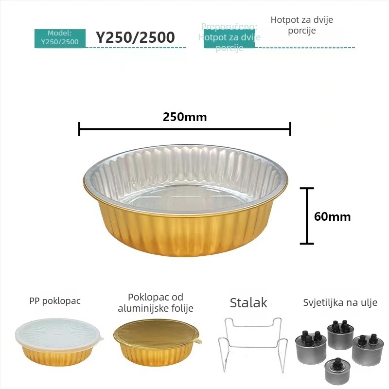 Ogromna kutija za hranu od aluminijske folije, mikrovalno sigurna, pogodna za dostavu i za hot pot