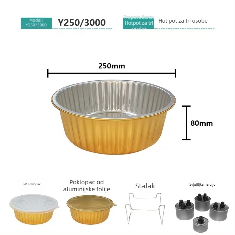 Ogromna kutija za hranu od aluminijske folije, mikrovalno sigurna, pogodna za dostavu i za hot pot