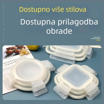 Wing Lift poklopac za staklenu kutiju za ručak – kompatibilan s kružnim, kvadratnim ili pravokutnim oblicima; četverostrano zatvaranje; plastika, prehrambena plastika