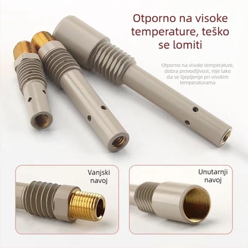 Zavarivački pribor s zaštitom plina – spojni štap s premazom, mesing, 200A/350A/500A