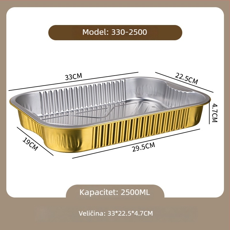 Jednokratni set za roštilj od aluminijske folije - za otvoreno, prenosno, Gold Profit, Podrijetlo Zhejiang, Nije pogodno za mikrovalnu
