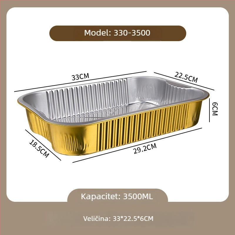 Jednokratni set za roštilj od aluminijske folije - za otvoreno, prenosno, Gold Profit, Podrijetlo Zhejiang, Nije pogodno za mikrovalnu