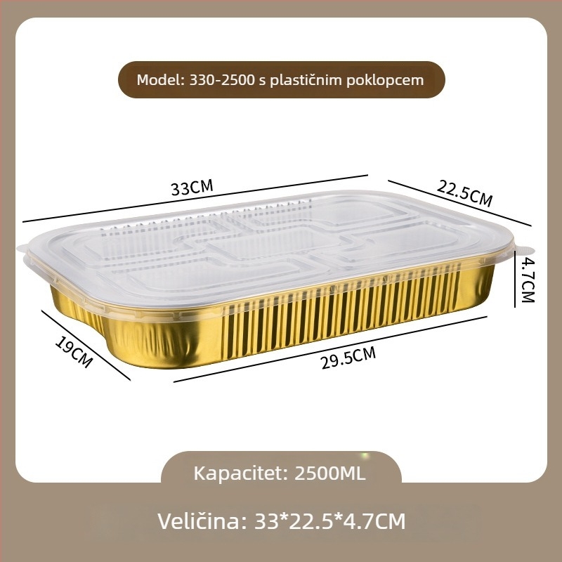 Jednokratni set za roštilj od aluminijske folije - za otvoreno, prenosno, Gold Profit, Podrijetlo Zhejiang, Nije pogodno za mikrovalnu