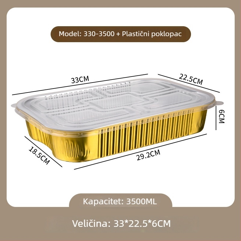 Jednokratni set za roštilj od aluminijske folije - za otvoreno, prenosno, Gold Profit, Podrijetlo Zhejiang, Nije pogodno za mikrovalnu