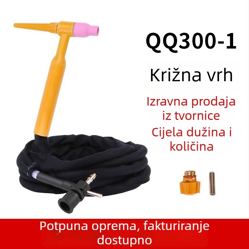 Argon zavarački pištolj — komplet 300A, bakarno tijelo, promjer jezgre 2,4 mm, 100–200 A, duljina po narudžbi