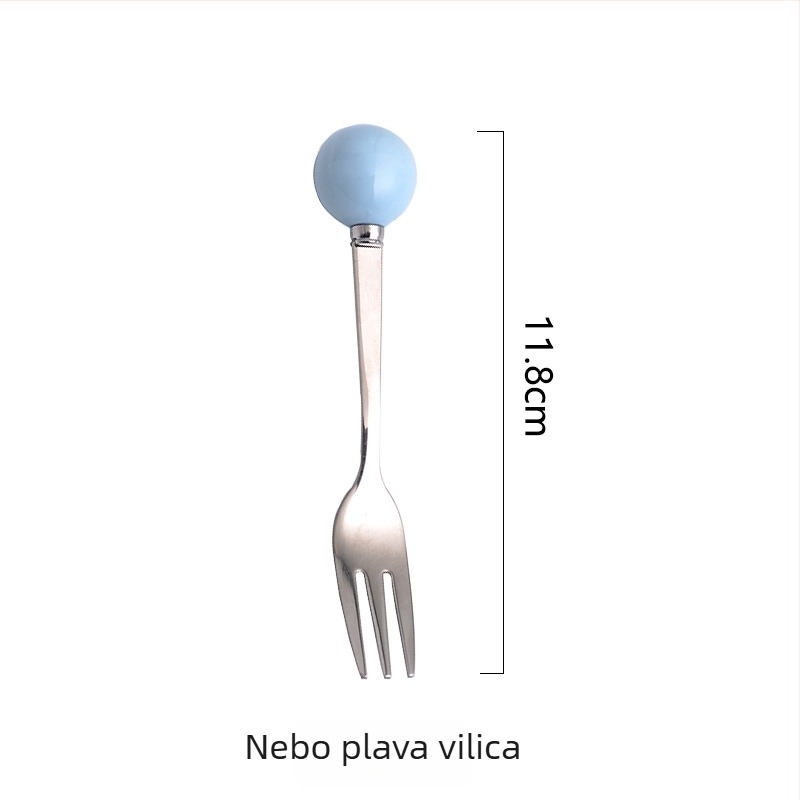 Set dječjih vilica za voće od 304 nehrđajućeg čelika, jednostavan stil, ogledni sjaj