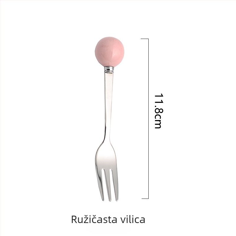 Set dječjih vilica za voće od 304 nehrđajućeg čelika, jednostavan stil, ogledni sjaj