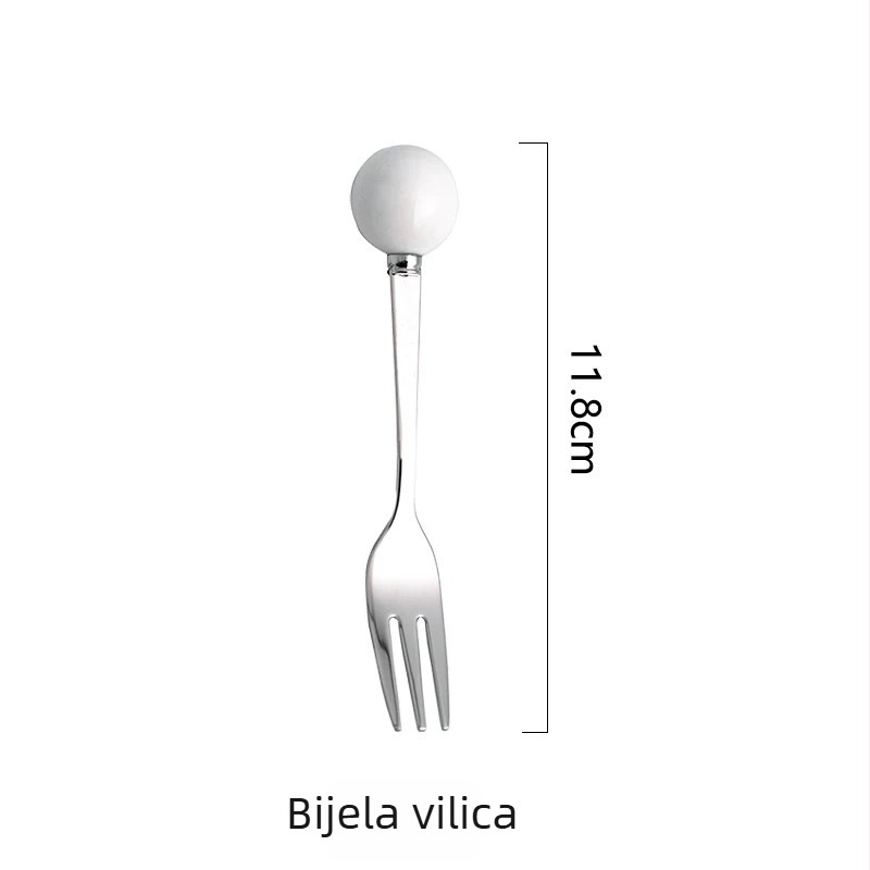 Set dječjih vilica za voće od 304 nehrđajućeg čelika, jednostavan stil, ogledni sjaj