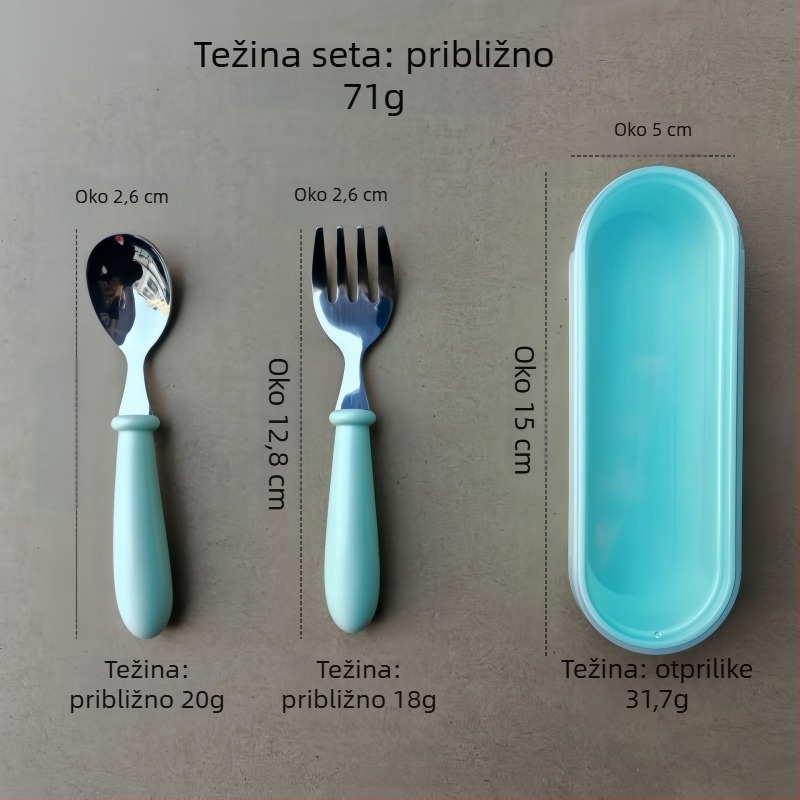 Dječji set pribora od 304 nehrđajućeg čelika s ABS držašima, ogledalo-poliran završetak, ručna izrada, mogućnost tiska loga