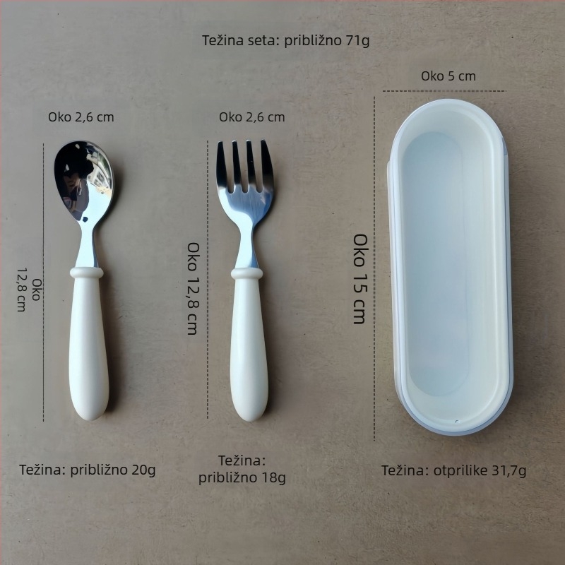 Dječji set pribora od 304 nehrđajućeg čelika s ABS držašima, ogledalo-poliran završetak, ručna izrada, mogućnost tiska loga