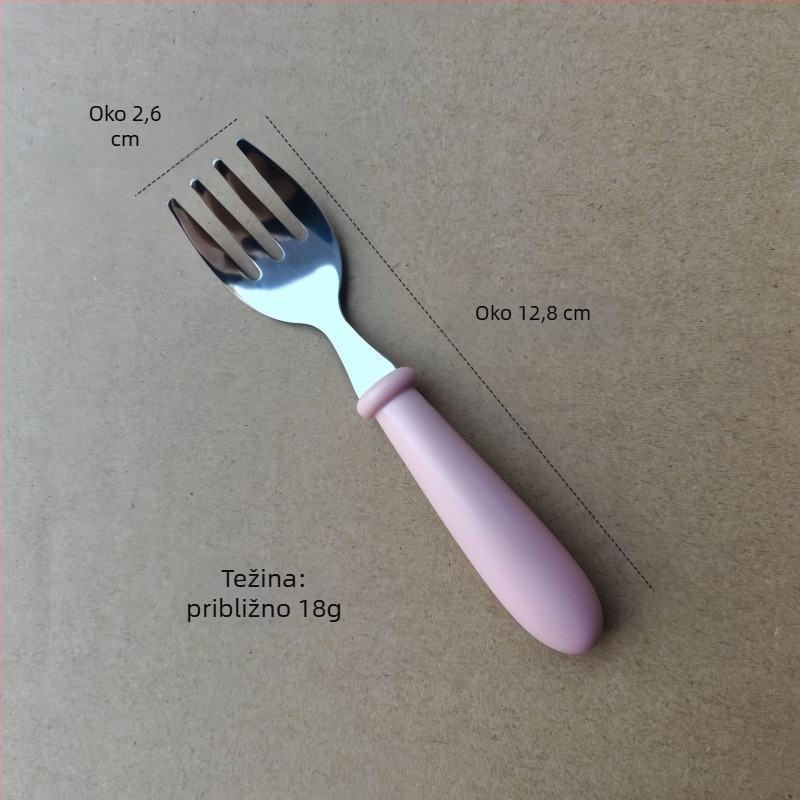 Dječji set pribora od 304 nehrđajućeg čelika s ABS držašima, ogledalo-poliran završetak, ručna izrada, mogućnost tiska loga