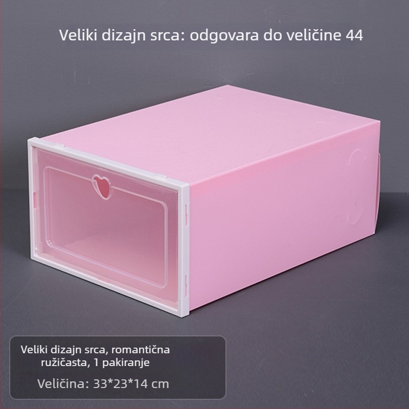 Jerna Prozirna Deblja Kutija Za Cipele Od Plastike, PP Materijal, Zaštita Od Prašine, Stohovljiva, Višeslojno Skladištenje
