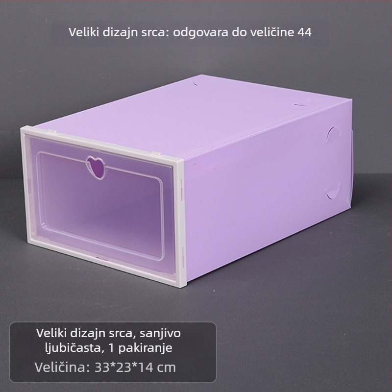 Jerna Prozirna Deblja Kutija Za Cipele Od Plastike, PP Materijal, Zaštita Od Prašine, Stohovljiva, Višeslojno Skladištenje