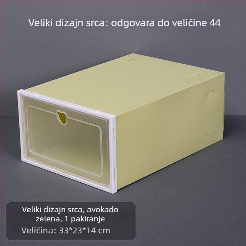 Jerna Prozirna Deblja Kutija Za Cipele Od Plastike, PP Materijal, Zaštita Od Prašine, Stohovljiva, Višeslojno Skladištenje