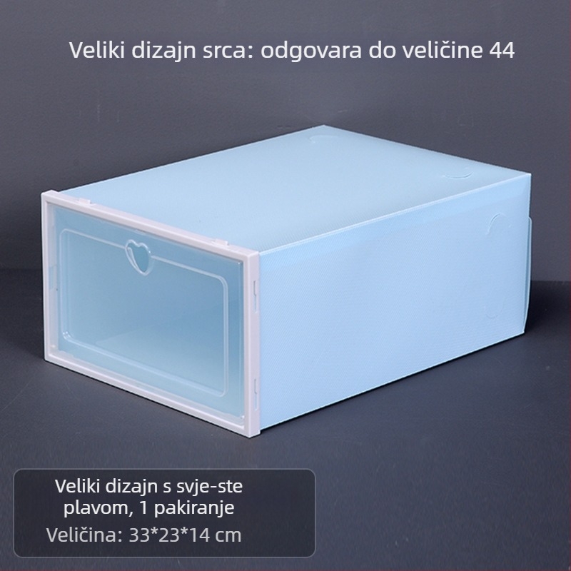 Jerna Prozirna Deblja Kutija Za Cipele Od Plastike, PP Materijal, Zaštita Od Prašine, Stohovljiva, Višeslojno Skladištenje