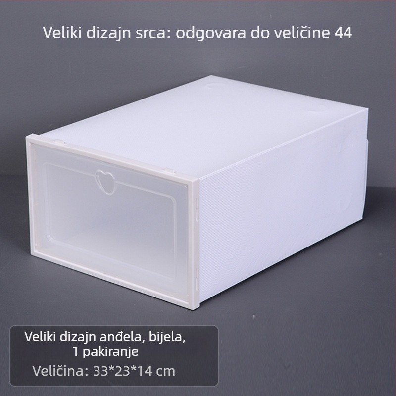 Jerna Prozirna Deblja Kutija Za Cipele Od Plastike, PP Materijal, Zaštita Od Prašine, Stohovljiva, Višeslojno Skladištenje