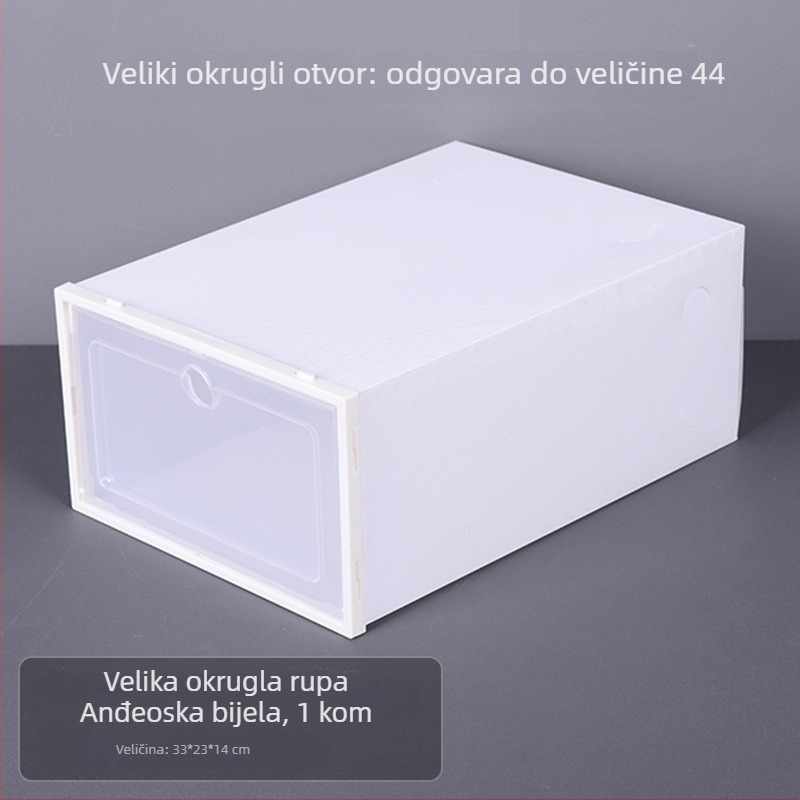 Jerna Prozirna Deblja Kutija Za Cipele Od Plastike, PP Materijal, Zaštita Od Prašine, Stohovljiva, Višeslojno Skladištenje