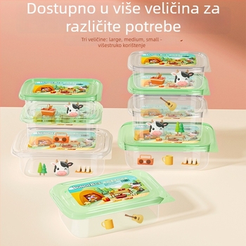 Jednokratna kutija za ručak s poklopcem, mikrovalna sigurnost, otpornost na visoke temperature, čuva svježinu, plast za hranu.