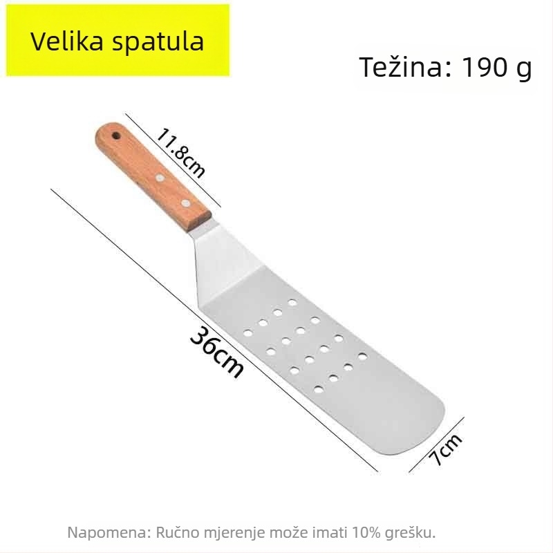 Špatula od nehrđajućeg čelika s drvenom drškom – set špachtli za kuhanje teppanyaki/grill, One mind, lansiran u proljeće 2017, stil moderne jednostavnosti