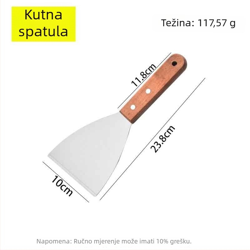 Špatula od nehrđajućeg čelika s drvenom drškom – set špachtli za kuhanje teppanyaki/grill, One mind, lansiran u proljeće 2017, stil moderne jednostavnosti
