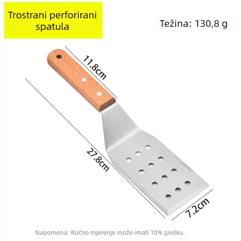 Špatula od nehrđajućeg čelika s drvenom drškom – set špachtli za kuhanje teppanyaki/grill, One mind, lansiran u proljeće 2017, stil moderne jednostavnosti