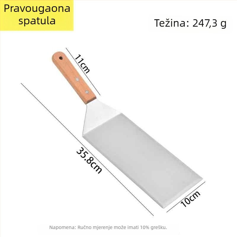 Špatula od nehrđajućeg čelika s drvenom drškom – set špachtli za kuhanje teppanyaki/grill, One mind, lansiran u proljeće 2017, stil moderne jednostavnosti