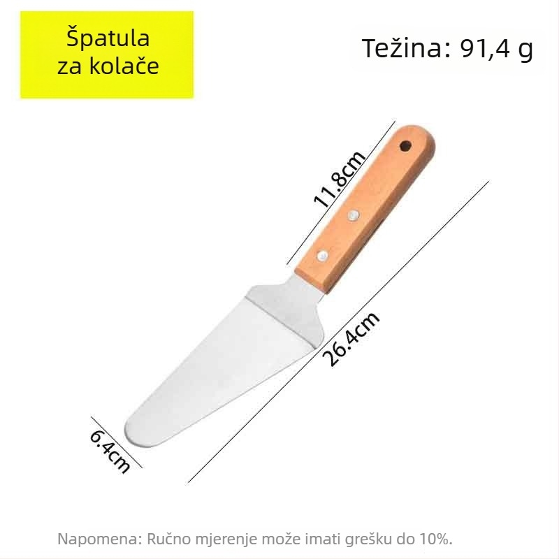 Špatula od nehrđajućeg čelika s drvenom drškom – set špachtli za kuhanje teppanyaki/grill, One mind, lansiran u proljeće 2017, stil moderne jednostavnosti