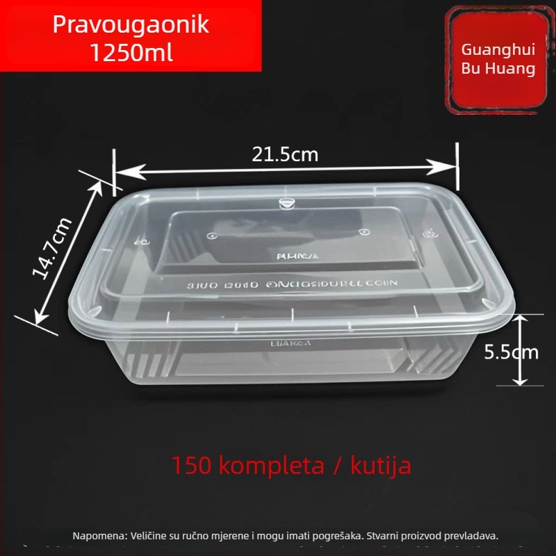 Jednokratna kutija za ručak od PP s 4–6 odjeljaka, moderni minimalistički stil, nije biorazgradiva