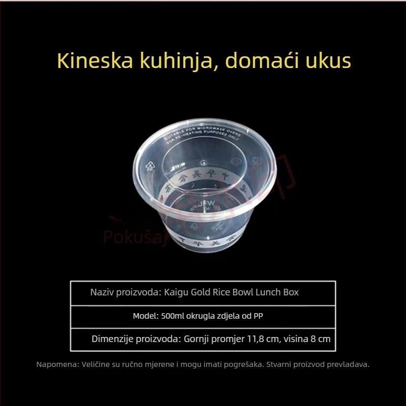 Jednokratna kutija za ručak od PP s 4–6 odjeljaka, moderni minimalistički stil, nije biorazgradiva