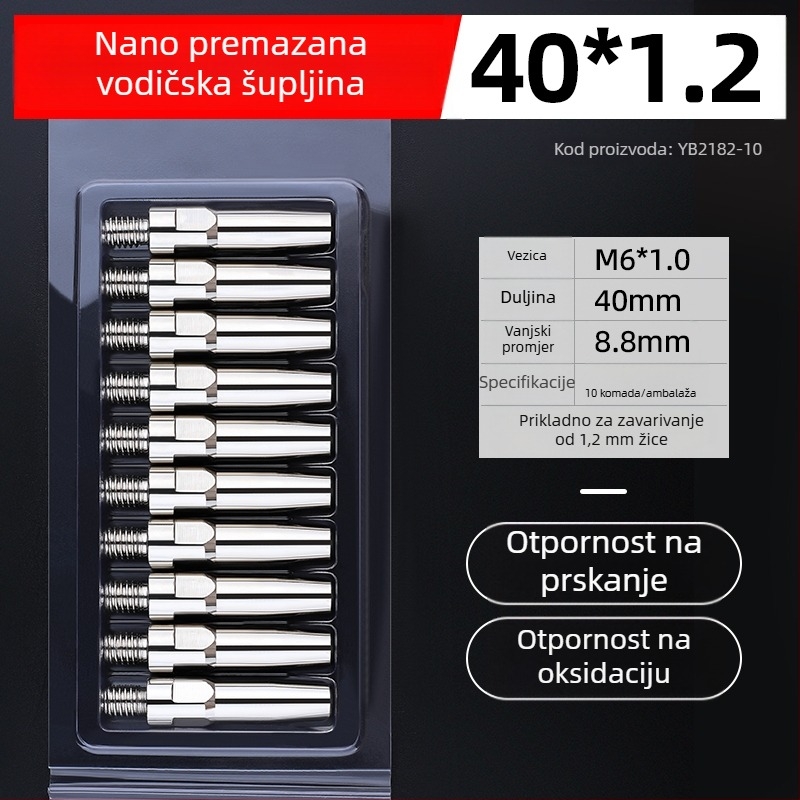 MIG zavarivanje: elektroplatinska kontakna vrh i bakrena mlaznica 1.0/1.2 mm, pneumatsko pogon, vrući zrak i infracrveno zračenje