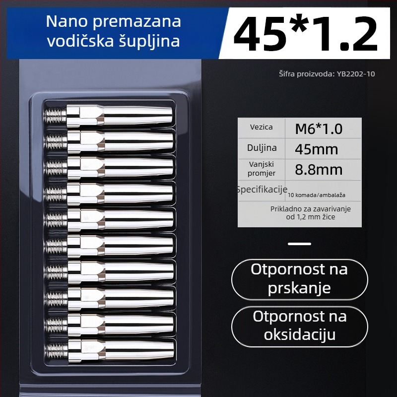MIG zavarivanje: elektroplatinska kontakna vrh i bakrena mlaznica 1.0/1.2 mm, pneumatsko pogon, vrući zrak i infracrveno zračenje