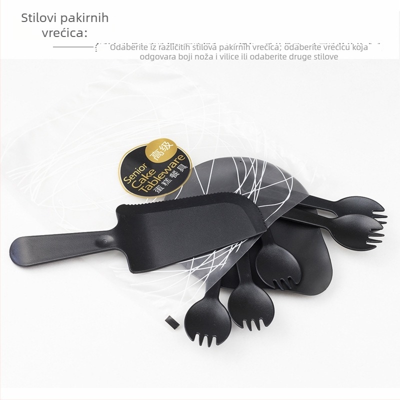 Set tanjira za tortu, jednokratna plastična posuđa s dizajnom kapljica vode, ispis logotipa, mogućnost prilagodbe, pakiranje 100 komada