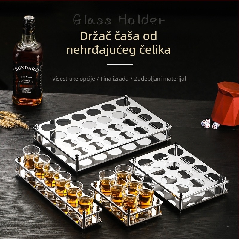 Stalak od nehrđajućeg čelika u obliku projektila za barove i KTV, držač za B52 shot čaše, kreativna podloga za čaše liker