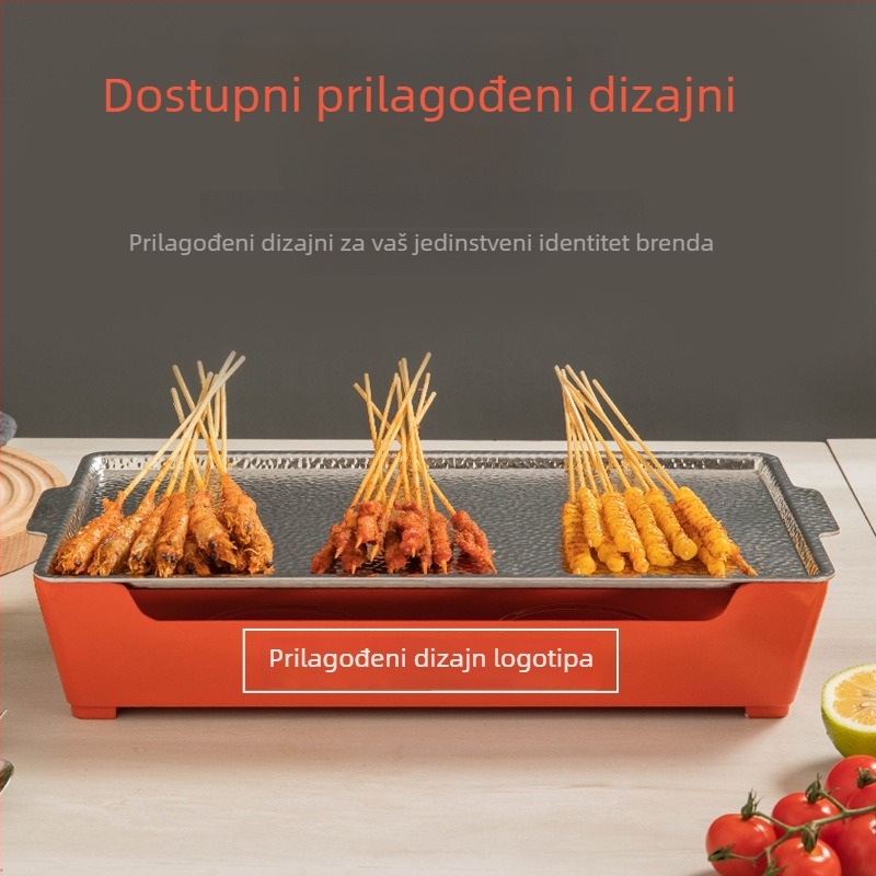 Barbecue grijač za održavanje topline, aluminijski kvadratni oblik, premaz protiv lijepljenja, težina 1,2 kg