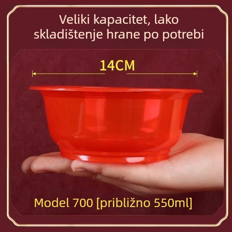 Debela jednokratna plastična zdjela s dekorom od svilenih cvjetova za svečane prigode — nije prikladna za mikrovalnu pećnicu