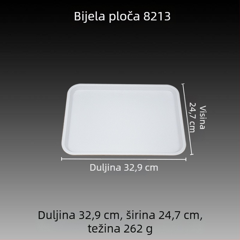 Melamin pravokutni pladanj s glaziranom površinom, otisnuto logo i mogućnost prilagodbe.